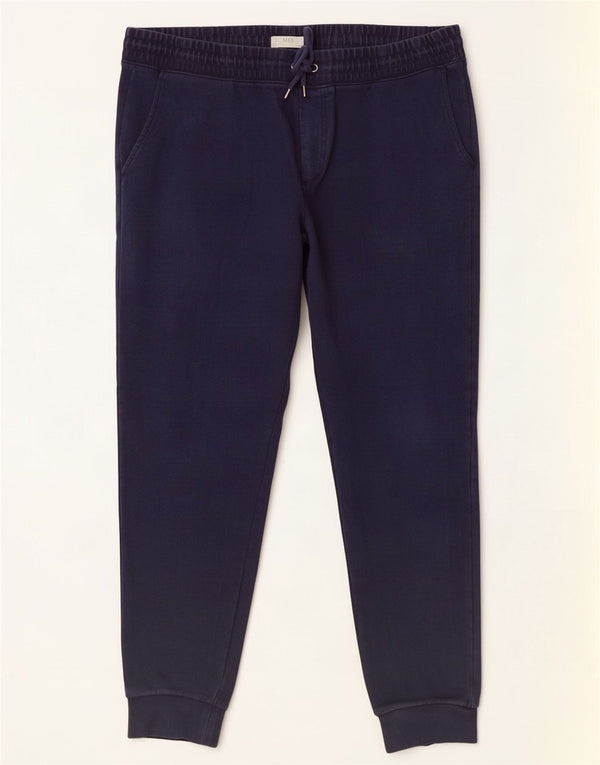 Marks & Spencer Mens Tracksuit Trousers Joggers 2XL Navy Blue Cotton