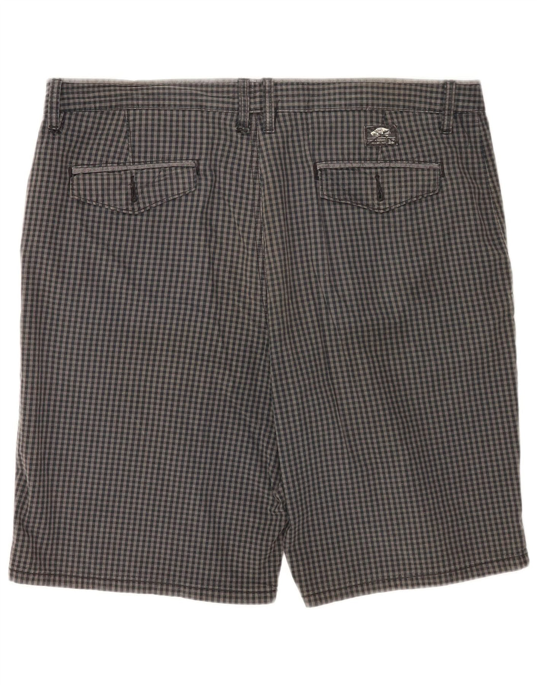 Vans Herren-Chinoshorts W36, große graue Gingham-Baumwolle