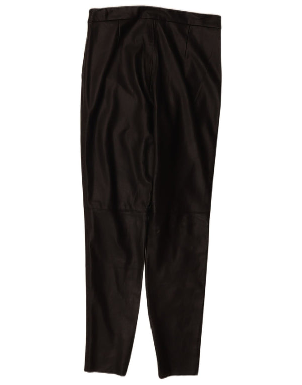 Zara Womens Slim Faux Leather Trousers Medium W28 L27 Black Polyurethane
