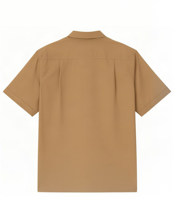 Nautica Herren-Kurzarmhemd, groß, beige Baumwolle