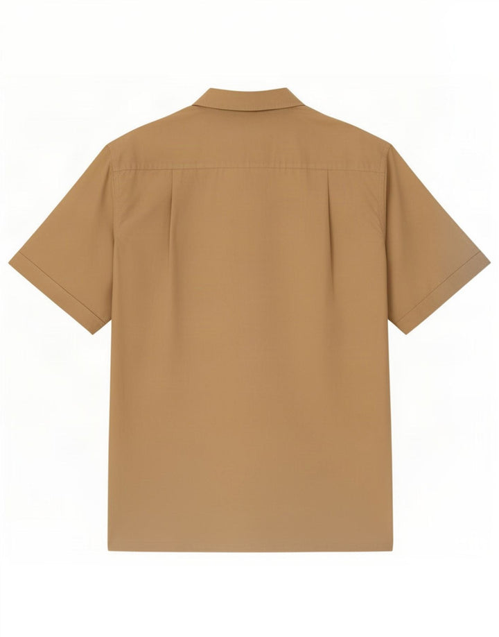 Nautica Herren-Kurzarmhemd, groß, beige Baumwolle