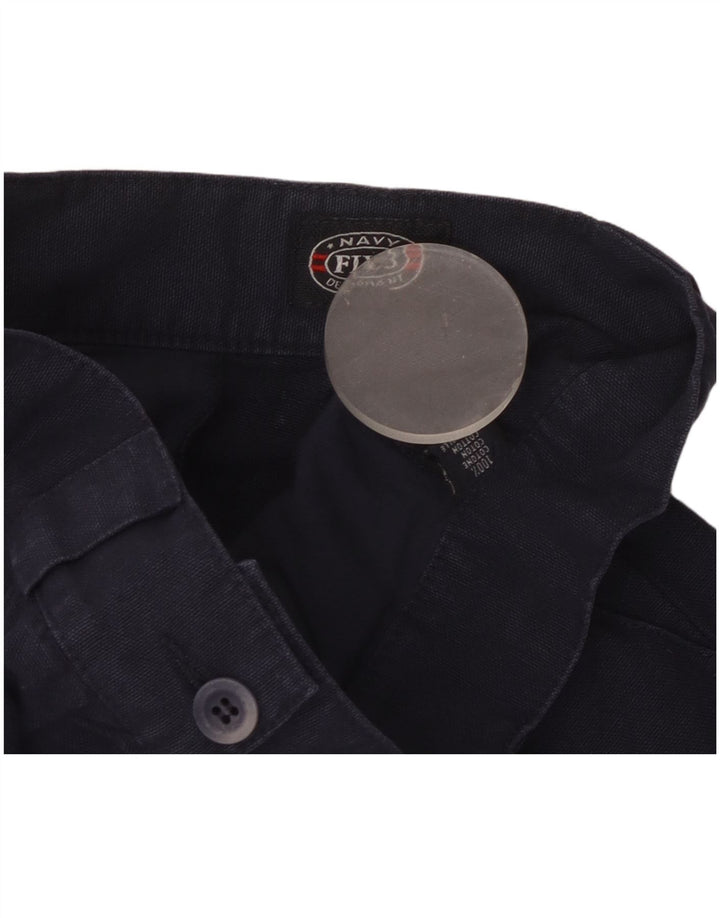 Marineblaue Damen-Cargoshorts mit hoher Taille und Klammern, Größe 40, Größe S, W24, Marineblau