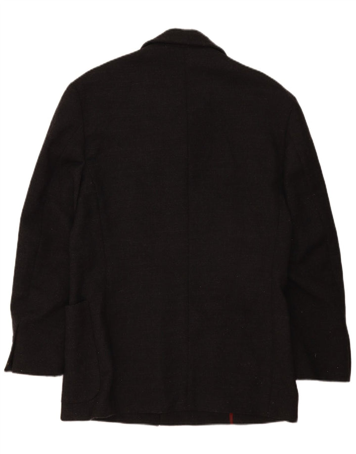 Carlo Pignatelli Herren 4-Knopf-Blazerjacke UK 36 Small Schwarze Wolle
