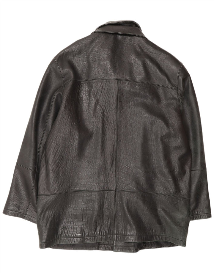 SUMMIT Herren Ledermantel UK 42 XL Schwarzes Leder