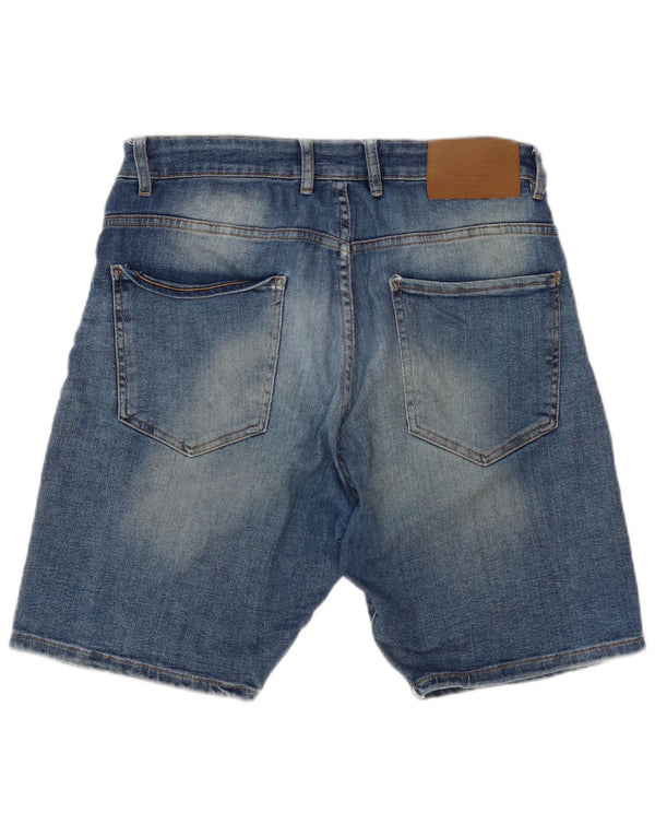 Zara Mens Denim Shorts EU 44 Large W34 Blue Cotton