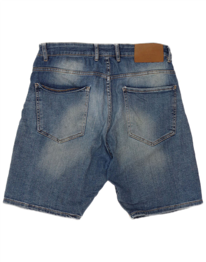 Zara Herren Jeansshorts EU 44 Large W34 Blaue Baumwolle