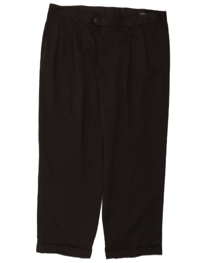 IZOD Mens Golf Pegged Suit Trousers W40 L30 Black Polyester