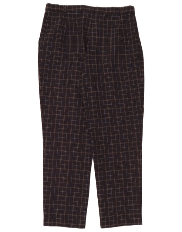 Marks & Spencer Damen Chinohose UK 14 Large W32 L28 Marineblau kariert