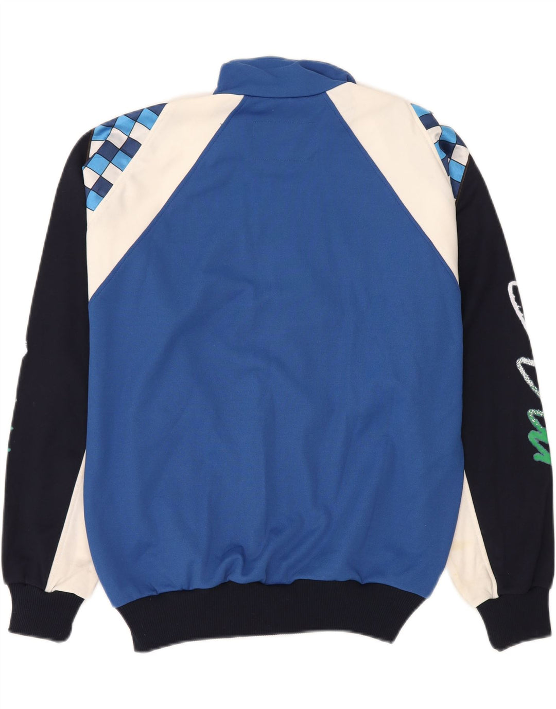 Diadora Herren-Trainingsanzug mit grafischem Oberteil, großes, blaues Farbblock-Polyester