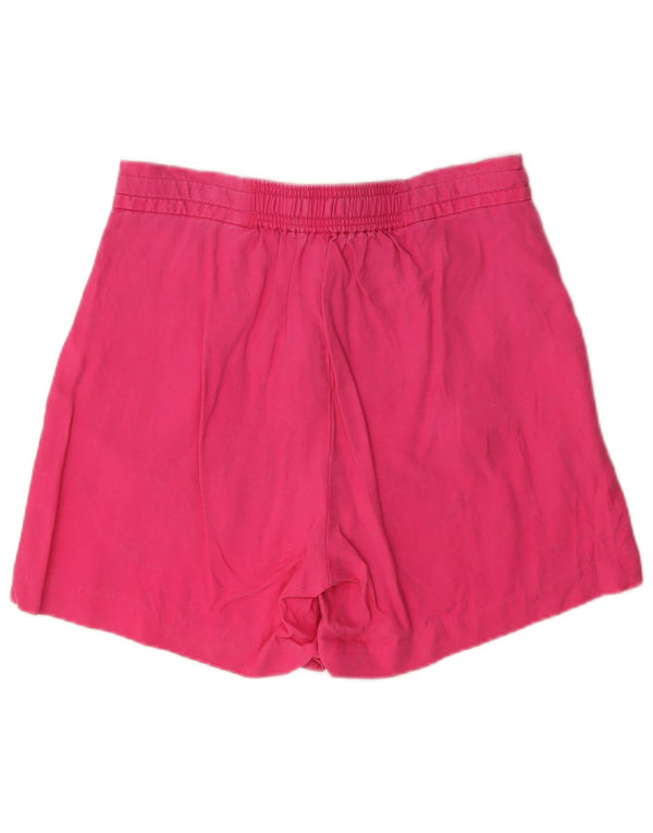 Benetton Womens High Waist Casual Shorts Medium W30 Rosa Lyocell