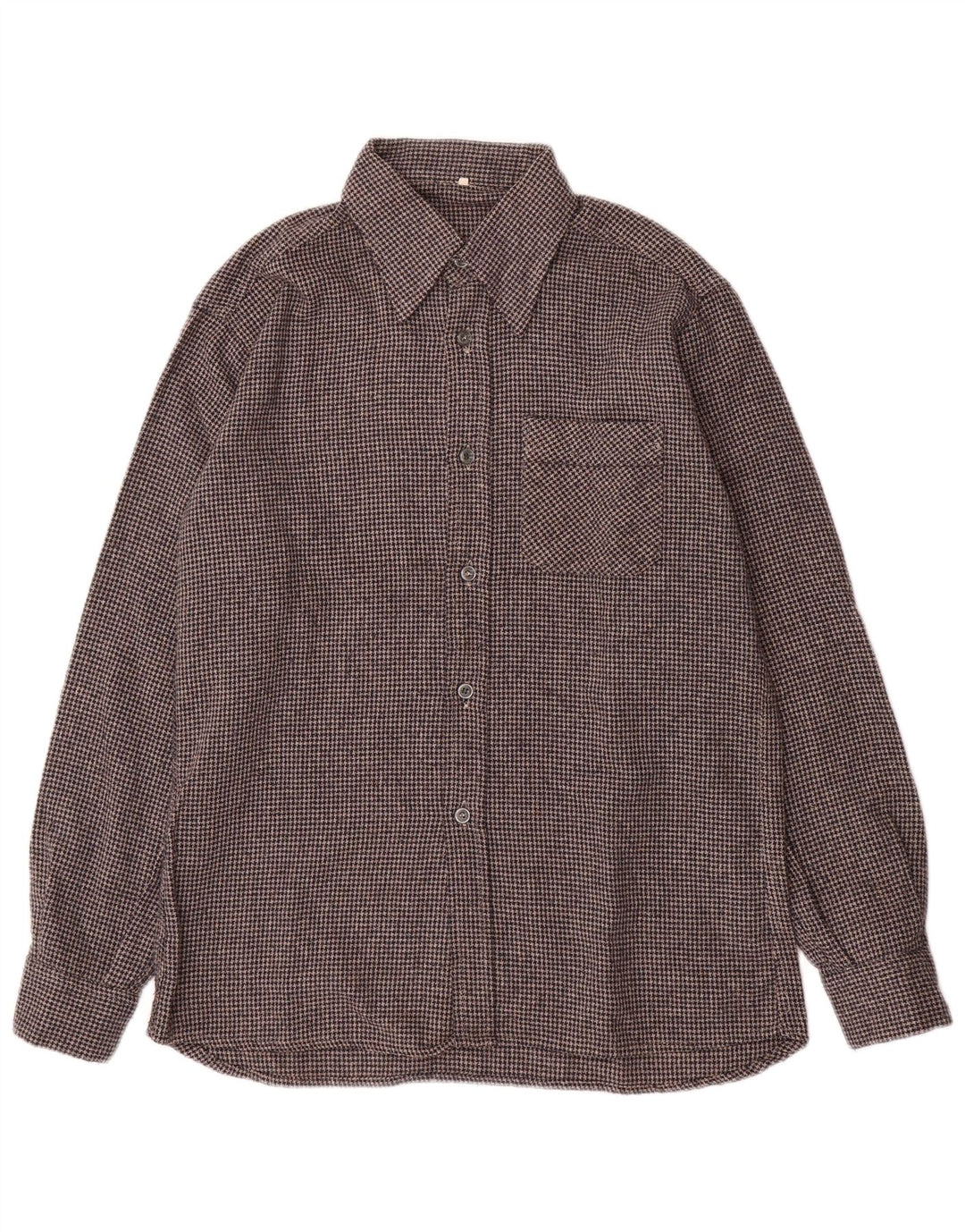 VINTAGE Herren Flanellhemd Größe 40 Mittelgrauer Hahnentritt