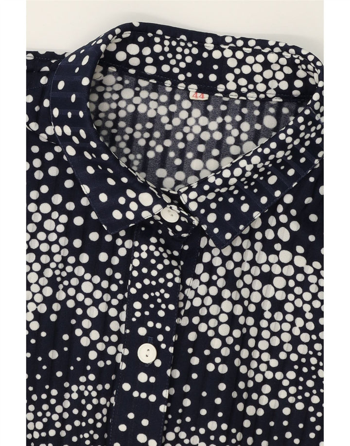 VINTAGE Womens Sleeveless Maxi Dress IT 44 Medium Navy Blue Polka Dot Vintage Vintage and Second-Hand Vintage from Messina Hembry 