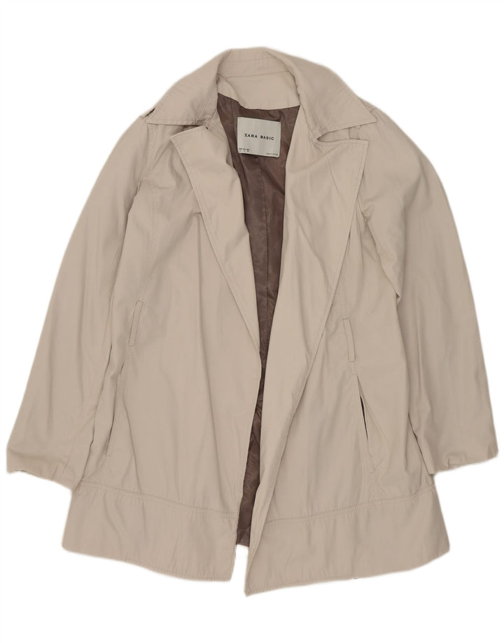 Zara Damen offener Trenchcoat UK 16 Large Off White