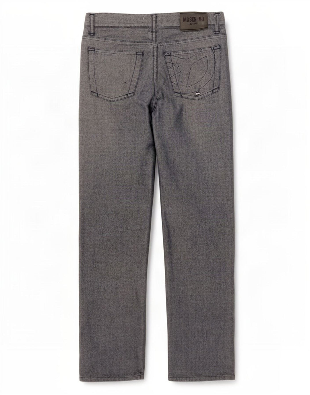 Moschino Damen Straight Jeans W30 L30 Grau