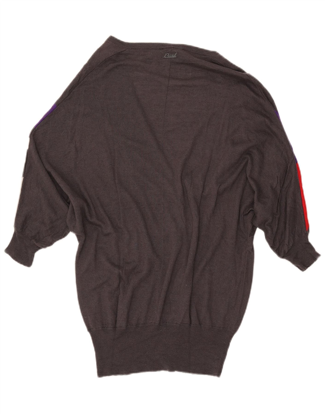 DIESEL Damen Longline-Cardigan-Pullover UK 10 Small Grau Farbblock