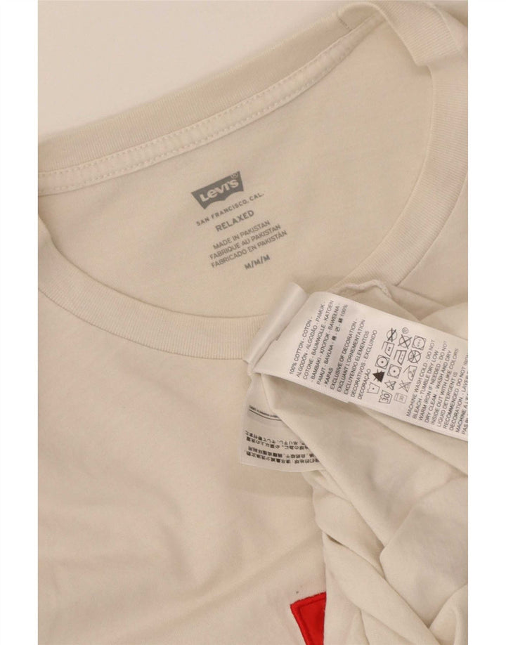 Levi's Herren Relaxed Graphic T-Shirt Top aus mittelweißer Baumwolle