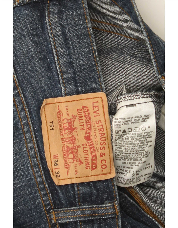 Levi's Herren 751 Straight Jeans W36 L32 Blaue Baumwolle