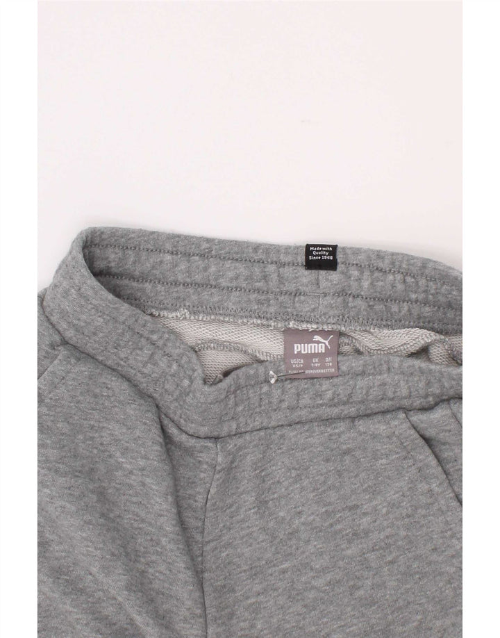 Puma Sportshorts für Jungen, 7–8 Jahre, grau gefleckte Baumwolle