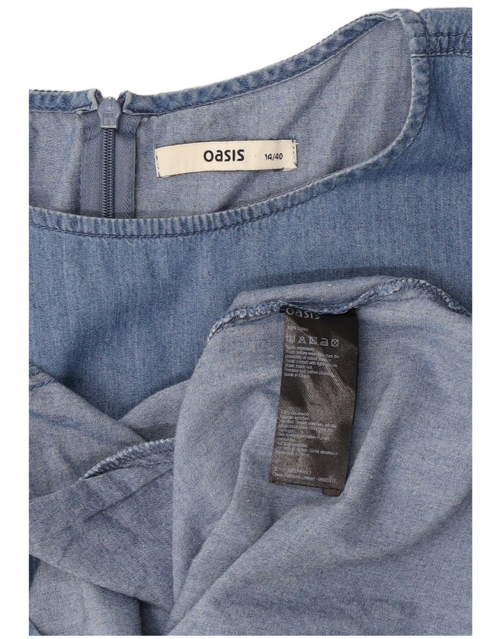 Oasis Damen Jeanskleid UK 14 Mittelblaue Baumwolle