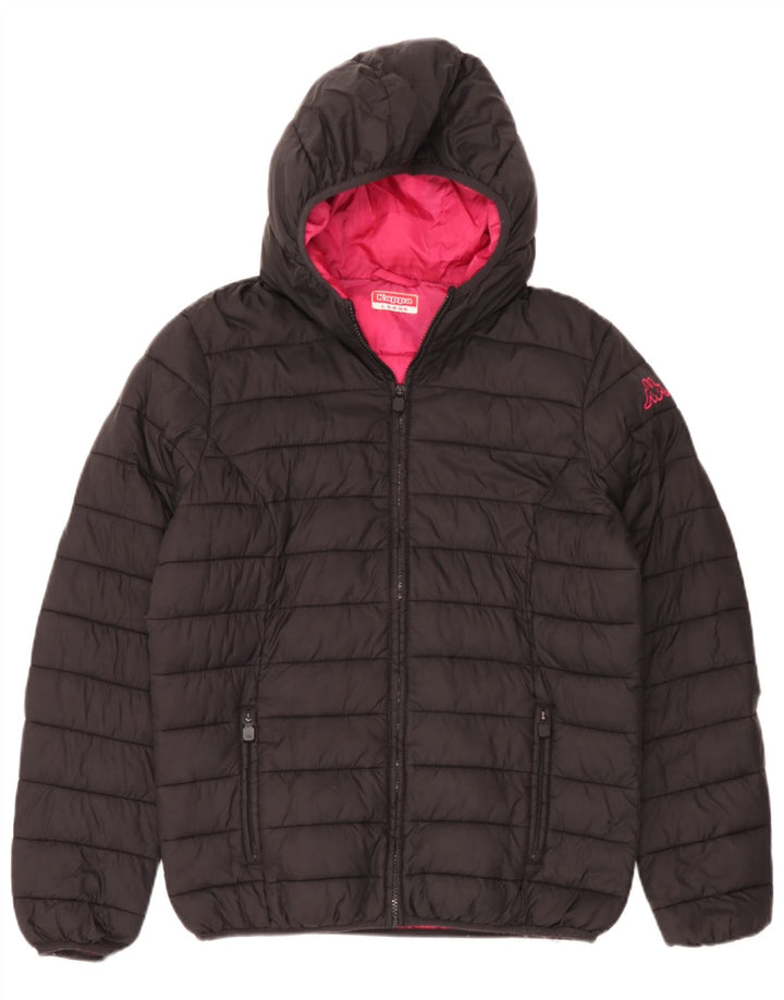 Kappa Damen-Jacke mit Kapuze, gepolstert, UK 16, Größe L, Schwarz, Polyamid