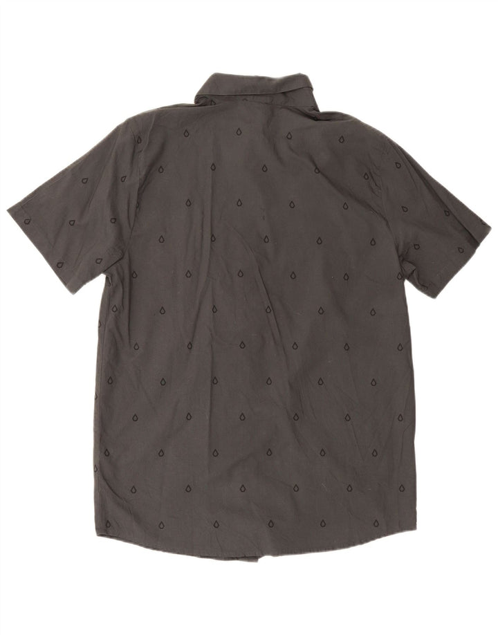 Volcom Herren Grafik-Kurzarmhemd, groß, grau, geometrisch, Baumwolle