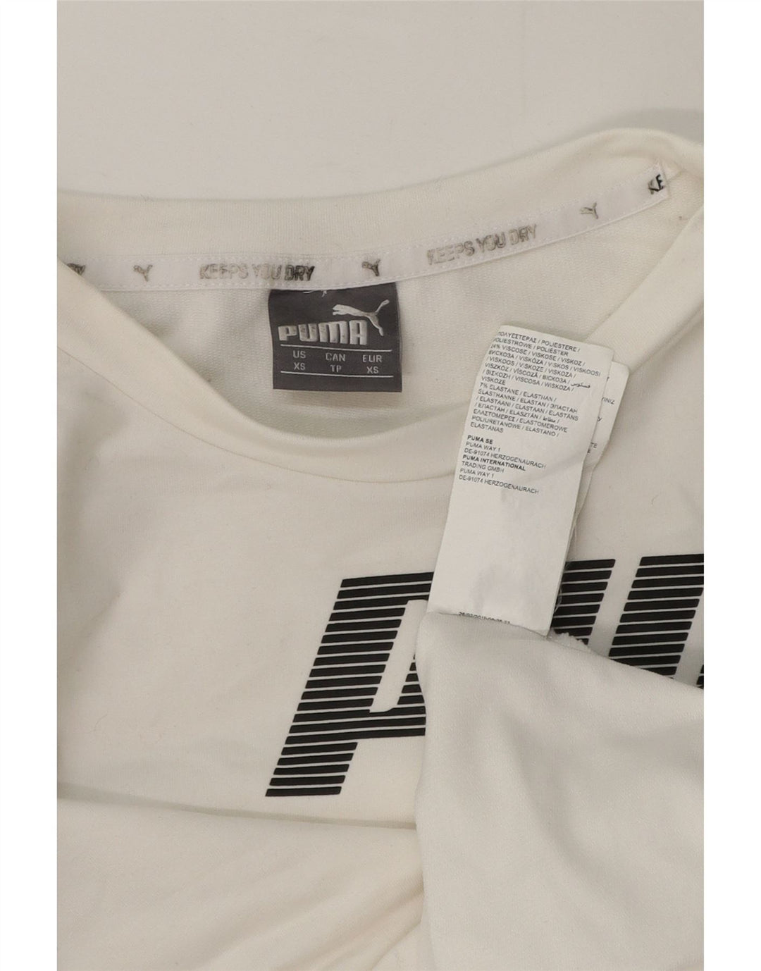 Puma Womens Oversized Crop Graphic Sweatshirt Pullover UK 6 XS Weiß