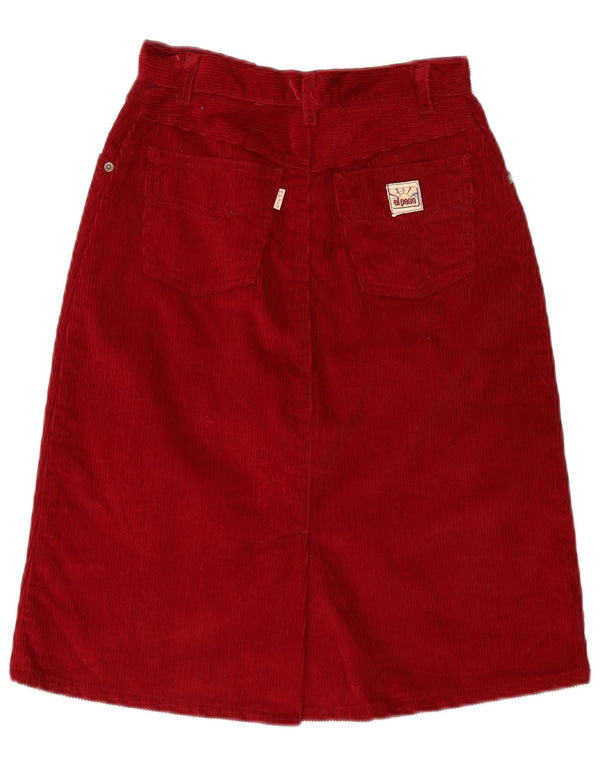 El Paso Womens Corduroy Skirt IT 44 Medium W26 Red Cotton
