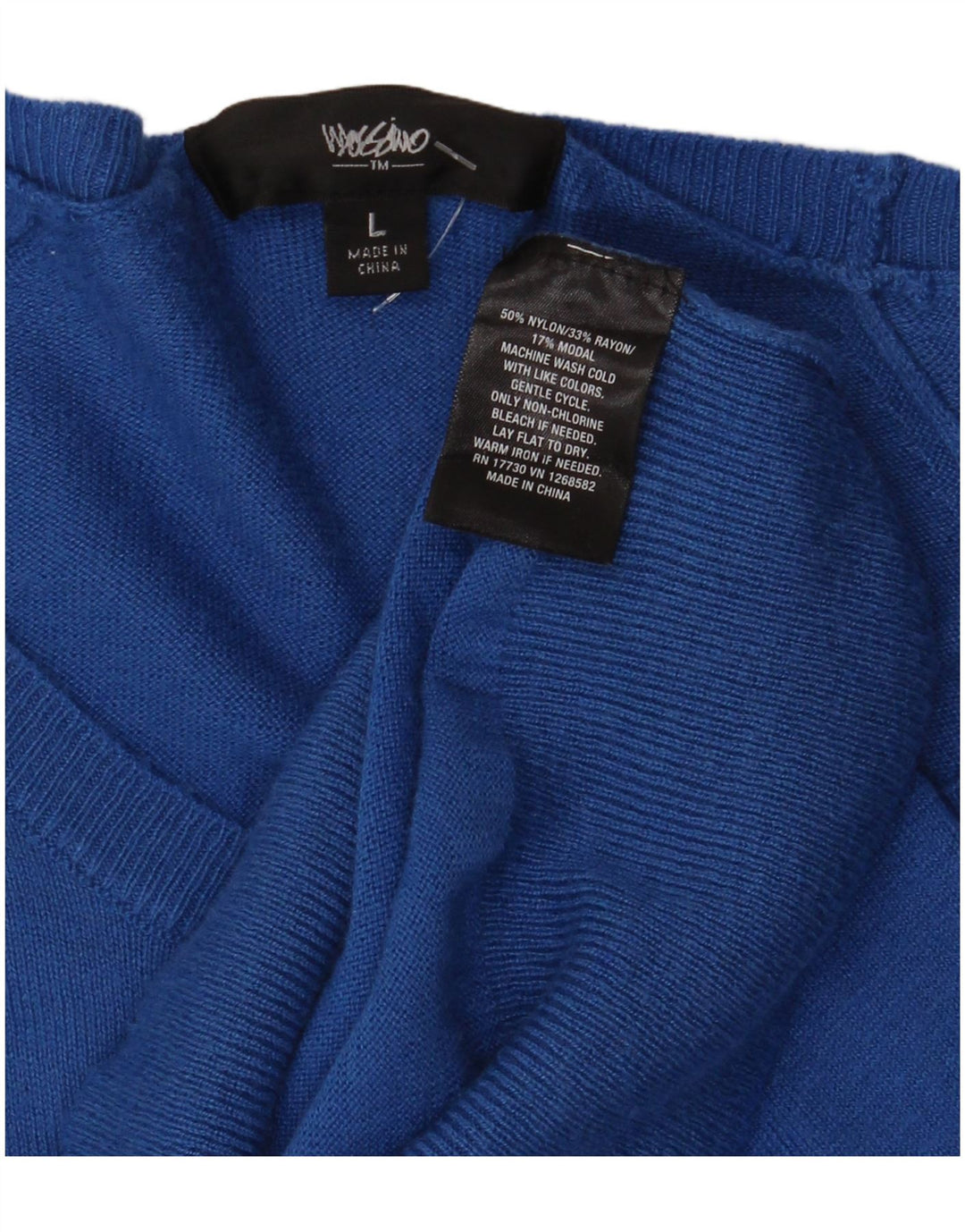 MOSSIMO Damen-Pullover mit U-Boot-Ausschnitt, Gr. 14, großes blaues Nylon