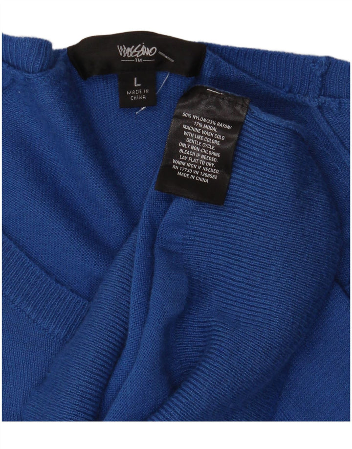 MOSSIMO Damen-Pullover mit U-Boot-Ausschnitt, Gr. 14, großes blaues Nylon