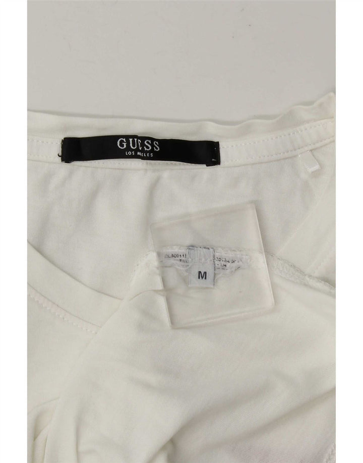 Guess Damen Grafik-T-Shirt-Oberteil UK 14 Medium Weiß