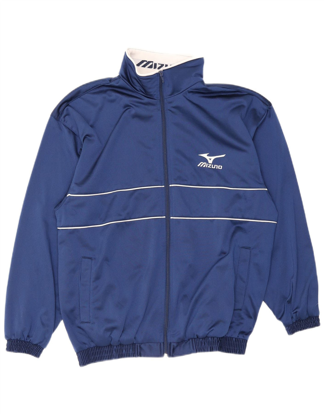 Mizuno Herren-Trainingsanzugoberteil mit Grafik, klein, marineblau, gestreift, Polyester