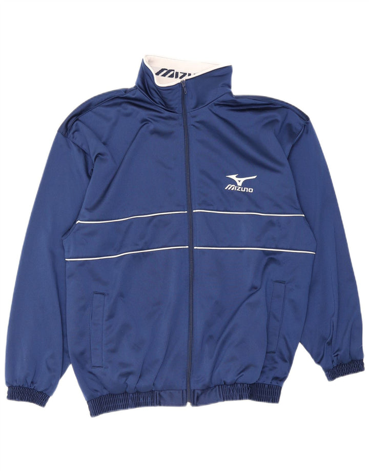 Mizuno Herren-Trainingsanzugoberteil mit Grafik, klein, marineblau, gestreift, Polyester