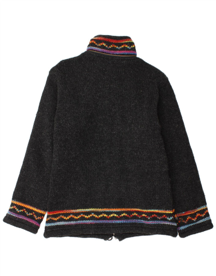 THC Herren-Cardigan mit Reißverschluss, groß, schwarz, geometrisch