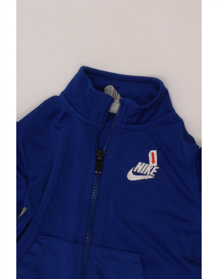 NIKE Baby-Jungen-Trainingsanzug-Topjacke mit Grafik, 18–24 Monate, blaues Farbblockdesign