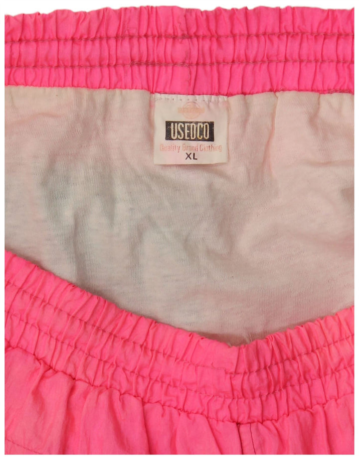 Vintage Herren Bademode XL Rosa Colourblock Polyamid
