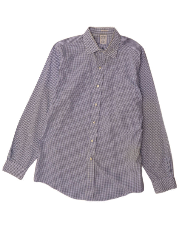 Brooks Brothers Mens Classic Fit Shirt Size 15 1/2 Medium Blue Gingham