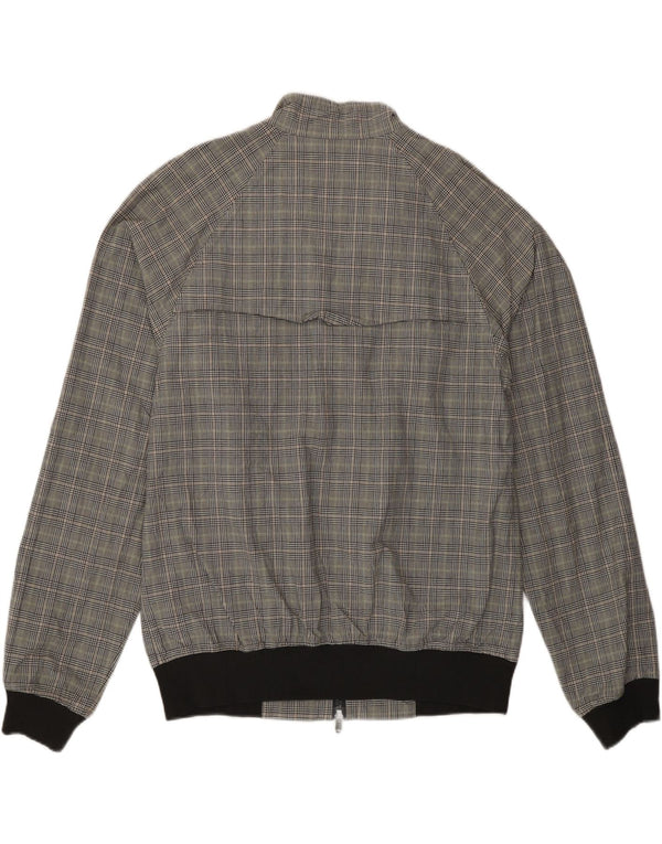 Conte of Florence Herren Bomberjacke UK 40 Große grau karierte Baumwolle