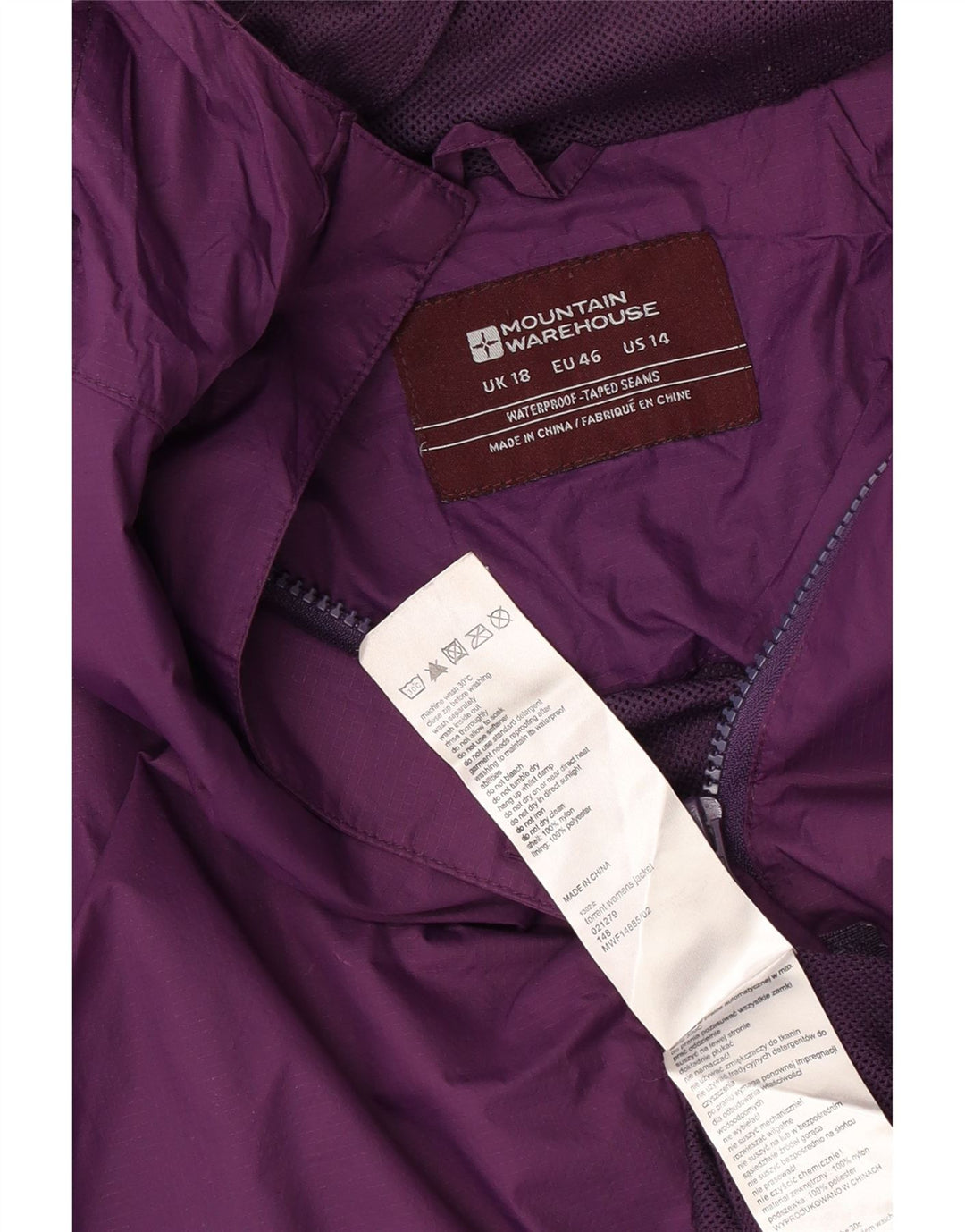 Mountain Warehouse Damen-Regenjacke mit Kapuze, übergroß, UK 18, XL, Lila