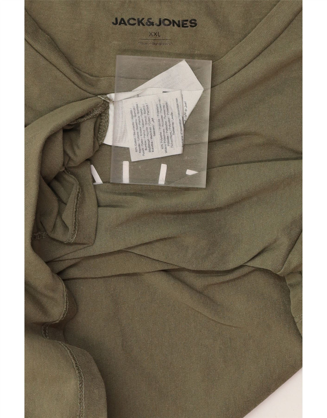 JACK & JONES Herren Grafik T-Shirt Top 2XL Khaki Baumwolle