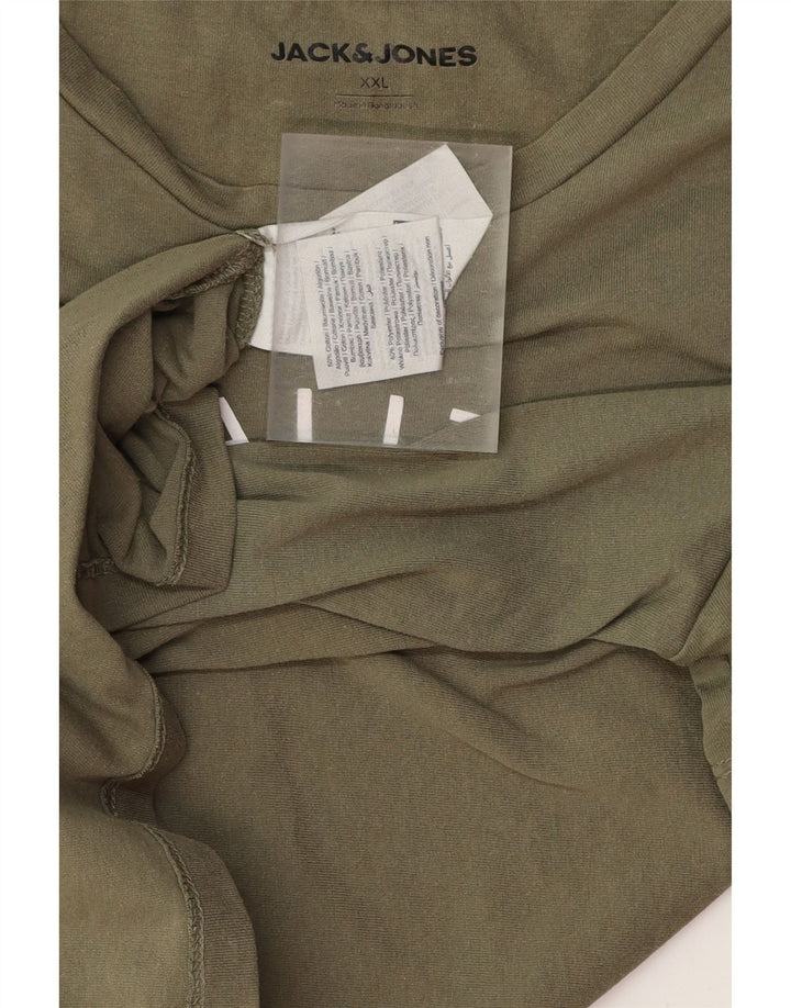 JACK & JONES Herren Grafik T-Shirt Top 2XL Khaki Baumwolle