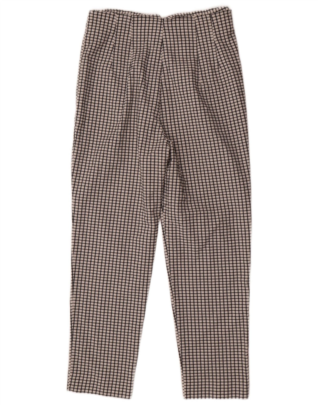 Zara Damen Tapered Chino-Hose, groß, W30, L27, weiß kariertes Polyester