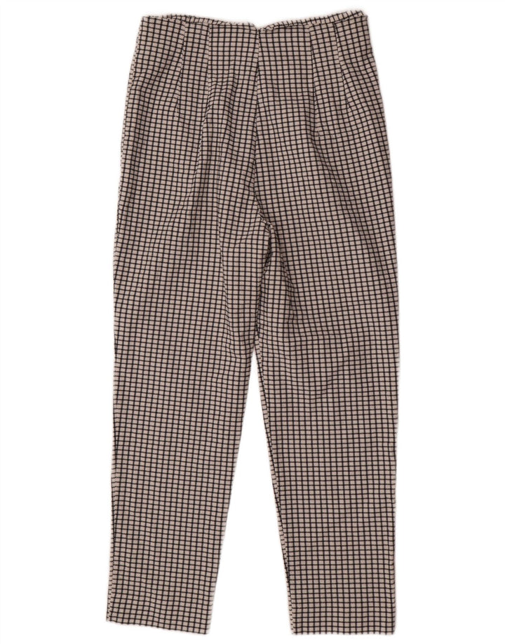 Zara Damen Tapered Chino-Hose, groß, W30, L27, weiß kariertes Polyester