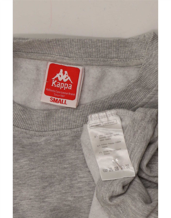Kappa Womens Crop Oversized Sweatshirt Pullover UK 10 Small Grau meliert