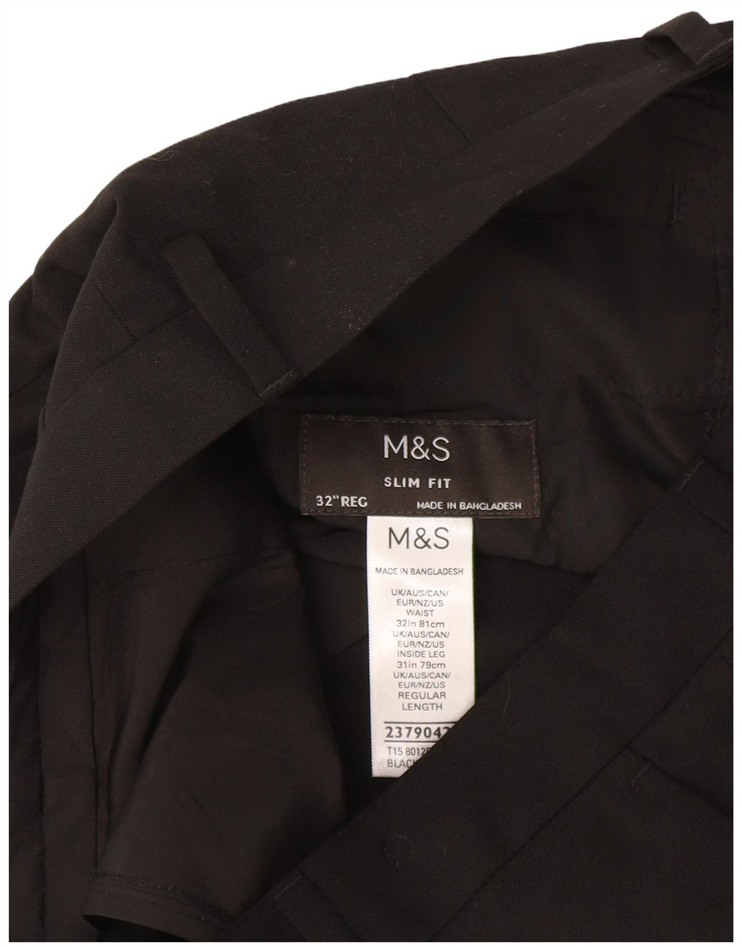 Marks & Spencer Damen Slim Fit Anzughose W32 L31 Schwarz Polyester