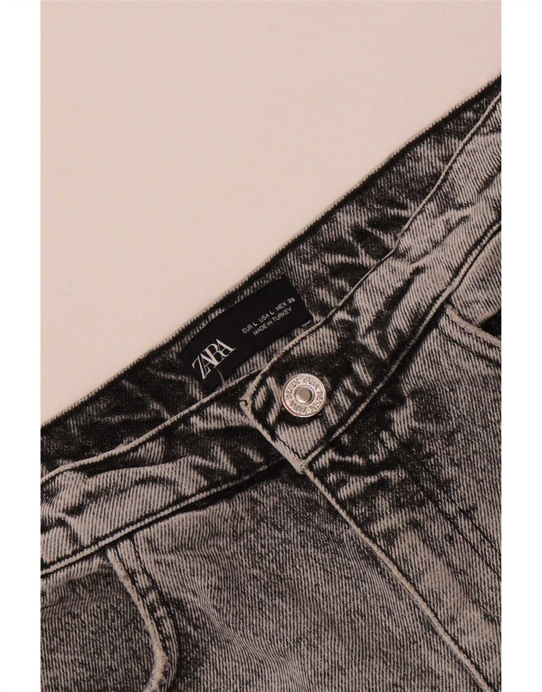 Zara Damen Jeansrock Large W30 Grau