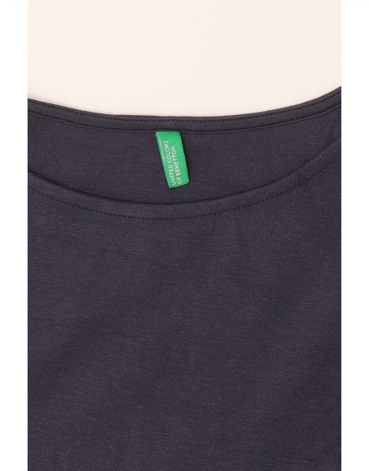 Benetton Damen Top Langarm UK 10 Small Marineblau