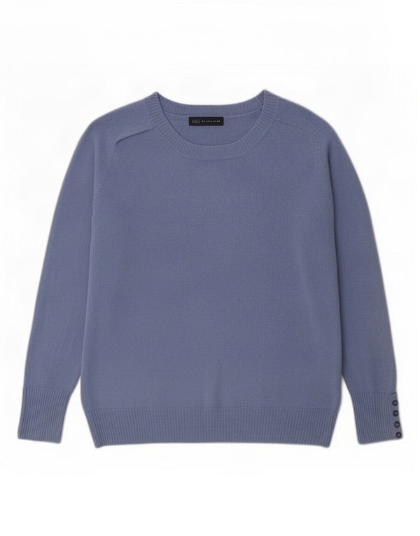 Marks & Spencer Damen-Pullover mit U-Boot-Ausschnitt, Gr. 40, Größe L, Blau, Acryl