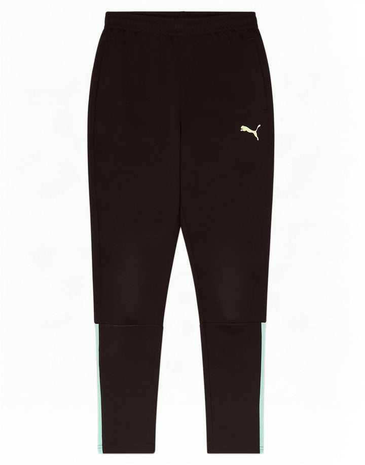 Puma Jungen-Trainingshose, 11–12 Jahre, schwarzes Colourblock-Polyester