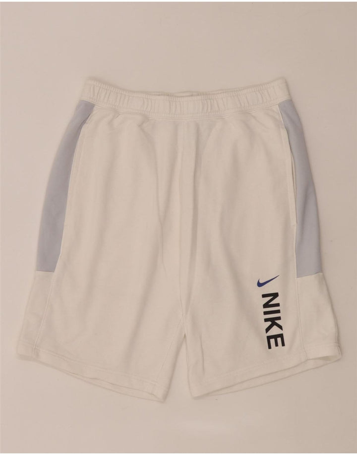 Nike Herren-Sportshorts mit Grafik, mittelweiße Colourblock-Baumwolle