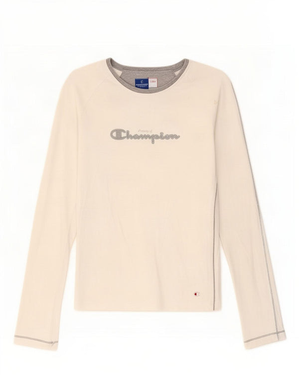 Champion Damen Heritage Classics Graphic Top Langarm UK 8 Small Weiß